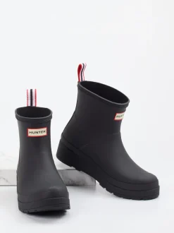 Hunter – Regenstiefelette aus Gummi in Schwarz