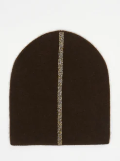 HURRAY – Beanie aus Kaschmir mit Glitzerstreifen