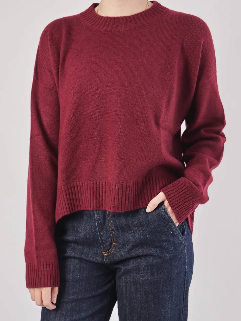 HURRAY – Feinstrickpullover aus Kaschmir in Bordeaux
