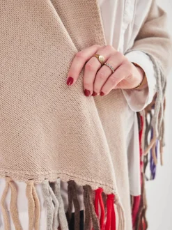 HURRAY – Poncho aus Strick mit Multicolor-Fransen