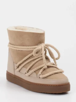 Inuikii – Stiefeletten aus Veloursleder beige