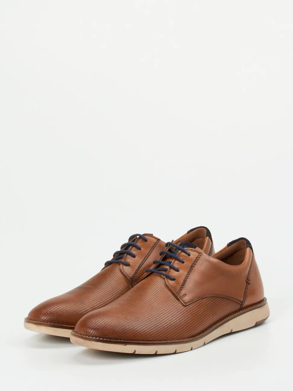 Josef Seibel – Derby-Schuhe aus geprägtem Leder cognac