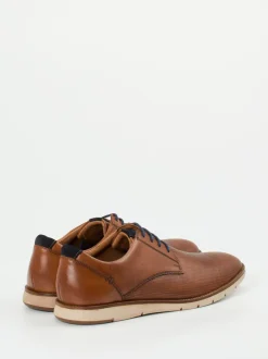 Josef Seibel – Derby-Schuhe aus geprägtem Leder cognac