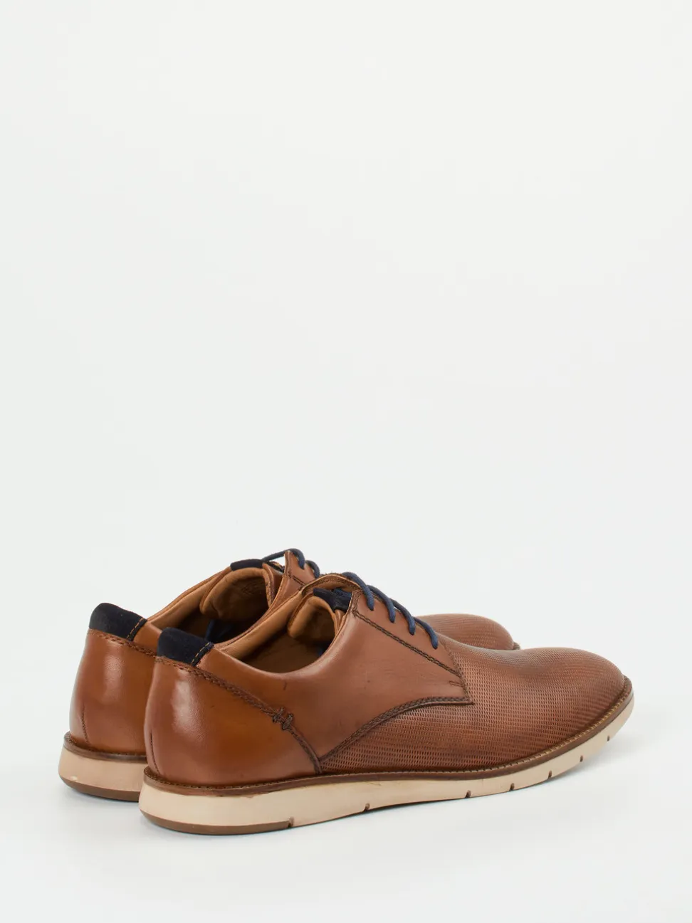 Josef Seibel – Derby-Schuhe aus geprägtem Leder cognac