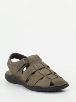 Josef Seibel – Fischersandalen aus Fettleder olivbraun
