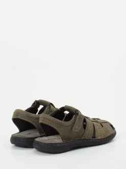 Josef Seibel – Fischersandalen aus Fettleder olivbraun