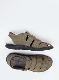 Josef Seibel – Fischersandalen aus Fettleder olivbraun