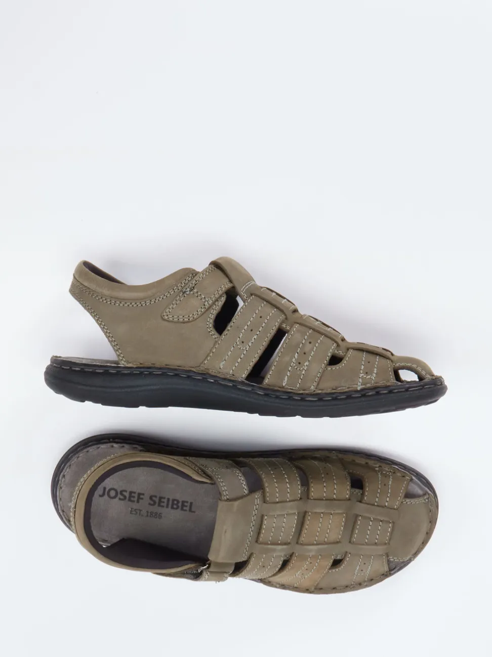Josef Seibel – Fischersandalen aus Fettleder olivbraun