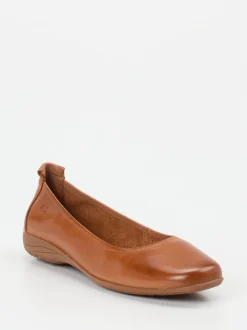 Josef Seibel – Komfort-Ballerinas aus Kalbleder Cognac
