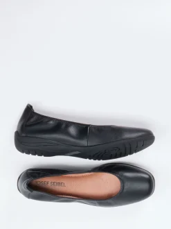 Josef Seibel – Komfort-Ballerinas aus Kalbleder Schwarz