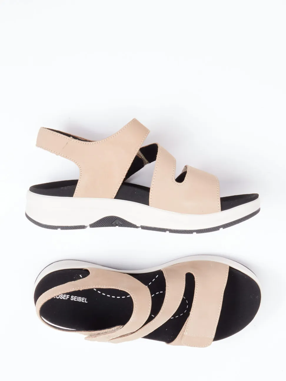 Josef Seibel – Komfortsandalen aus Nubukleder beige
