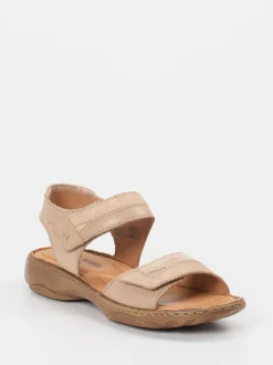Josef Seibel – Komfortsandalen aus Velour- und Glattleder Beige