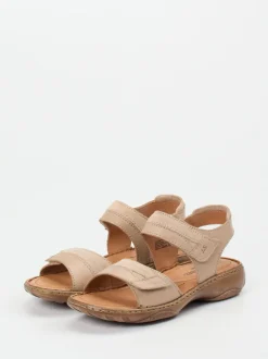 Josef Seibel – Komfortsandalen aus Velour- und Glattleder Beige