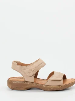 Josef Seibel – Komfortsandalen aus Velour- und Glattleder Beige