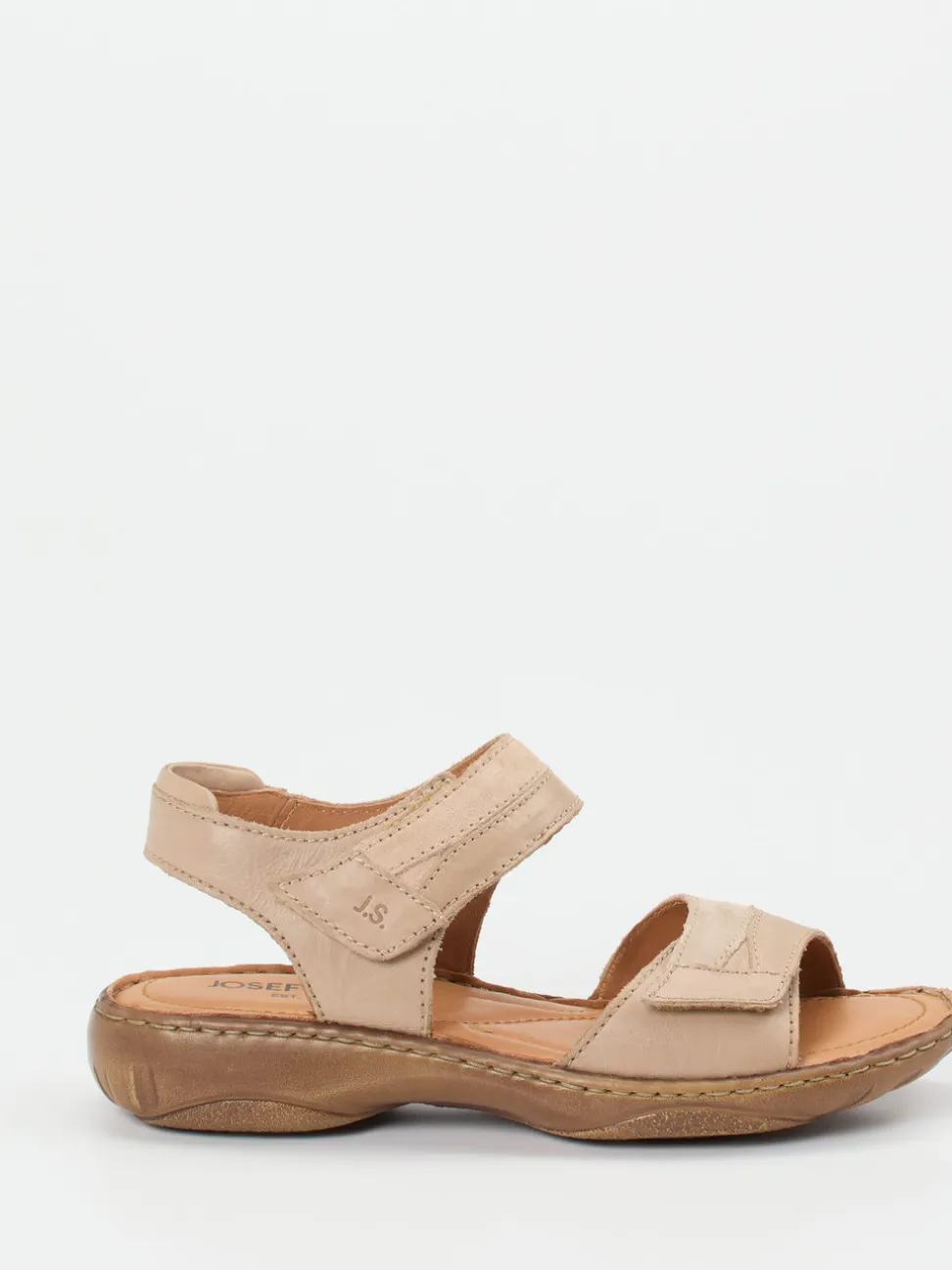 Josef Seibel – Komfortsandalen aus Velour- und Glattleder Beige
