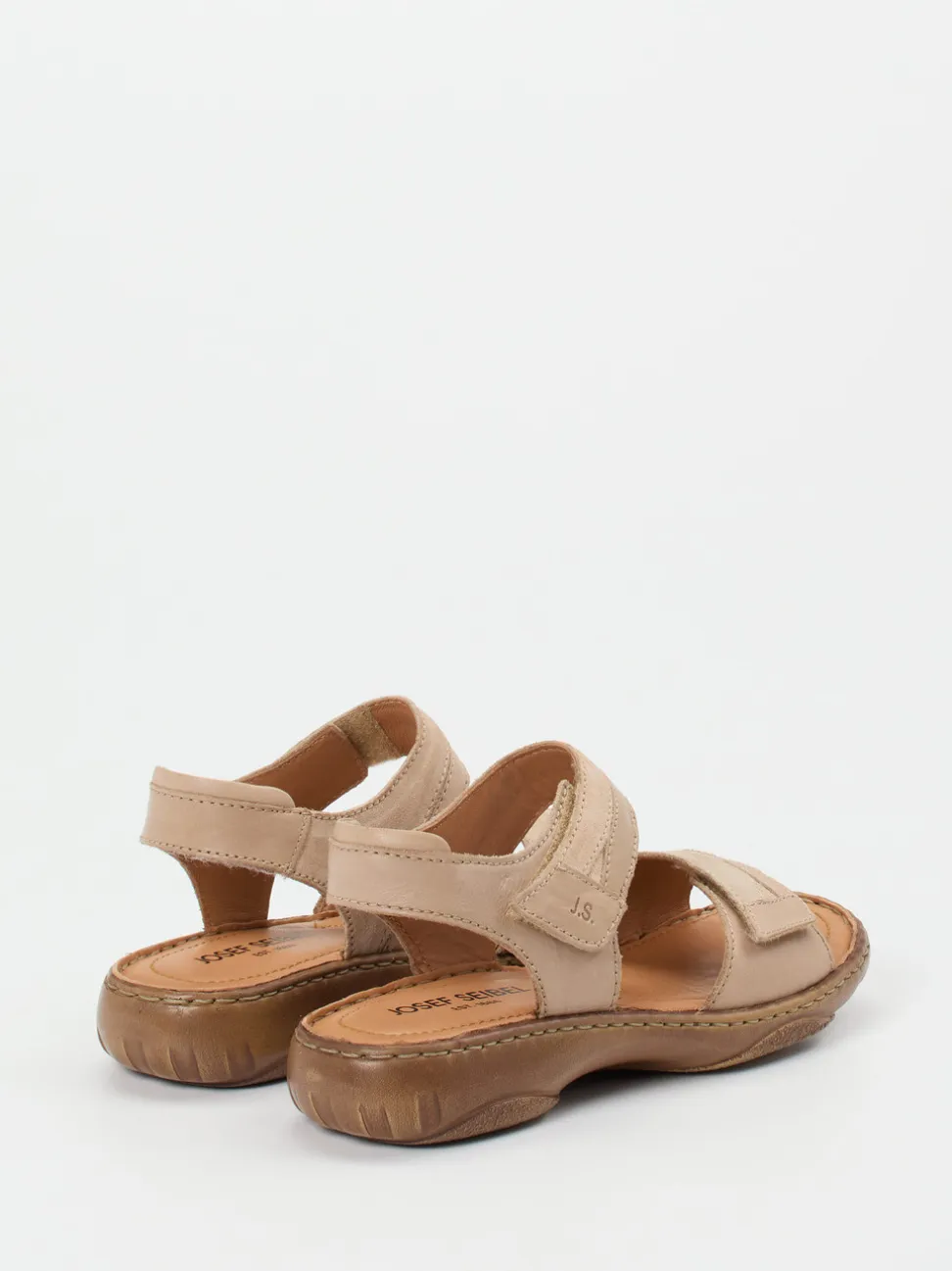 Josef Seibel – Komfortsandalen aus Velour- und Glattleder Beige