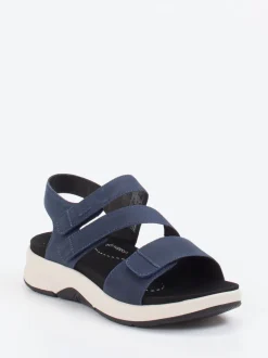 Josef Seibel – Komfortsandalen aus Nubukleder Dunkelblau