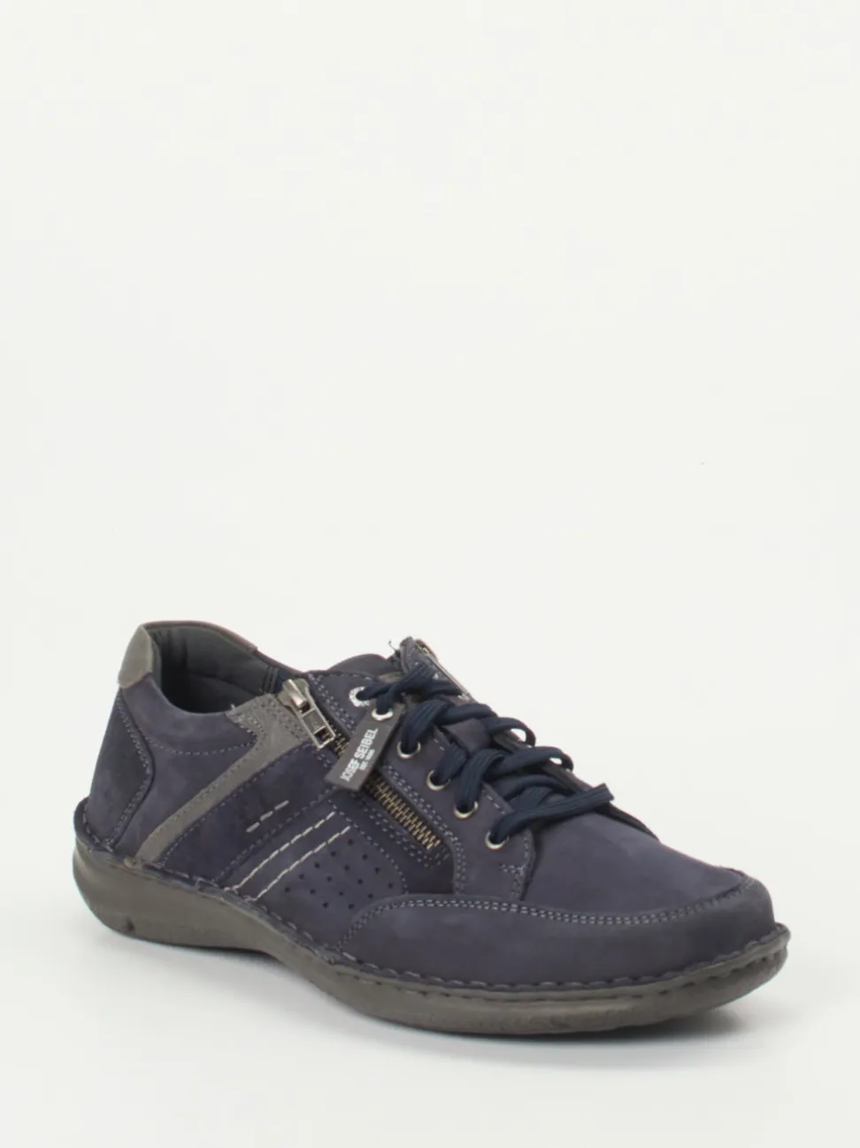 Josef Seibel – Komfort-Schnürschuh aus Nubukleder blau