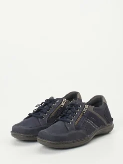 Josef Seibel – Komfort-Schnürschuh aus Nubukleder blau