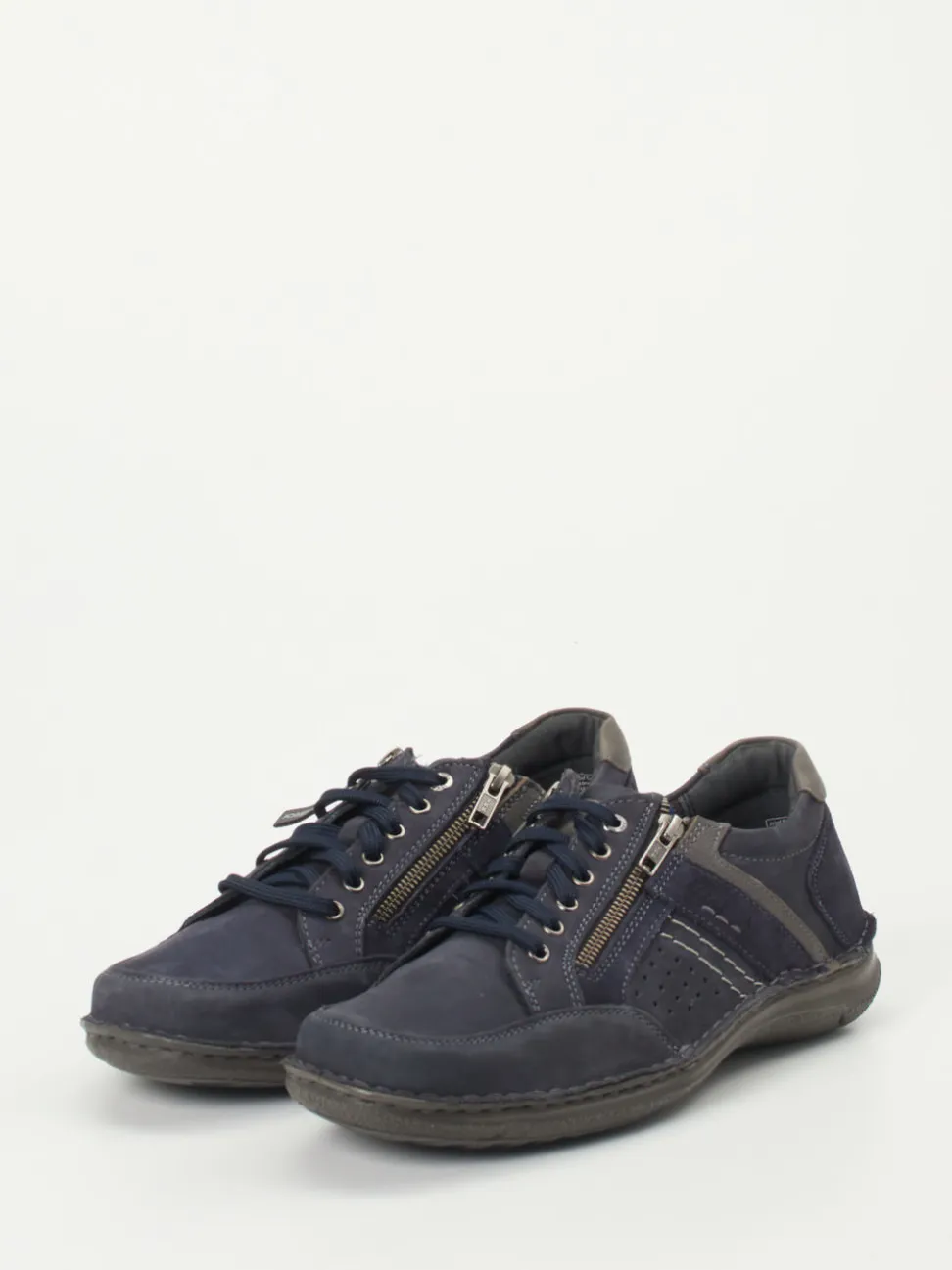 Josef Seibel – Komfort-Schnürschuh aus Nubukleder blau