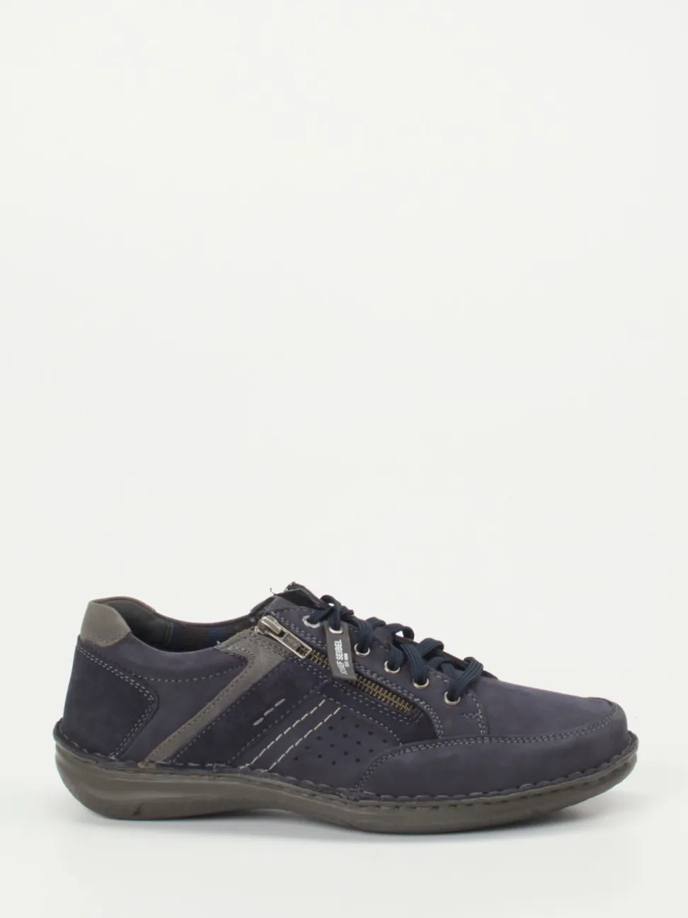 Josef Seibel – Komfort-Schnürschuh aus Nubukleder blau