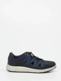 Josef Seibel – Komfort-Sneaker aus Mesh und Nubukleder blau