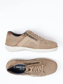 Josef Seibel – Komfort-Sneaker aus Nubukleder sandbeige