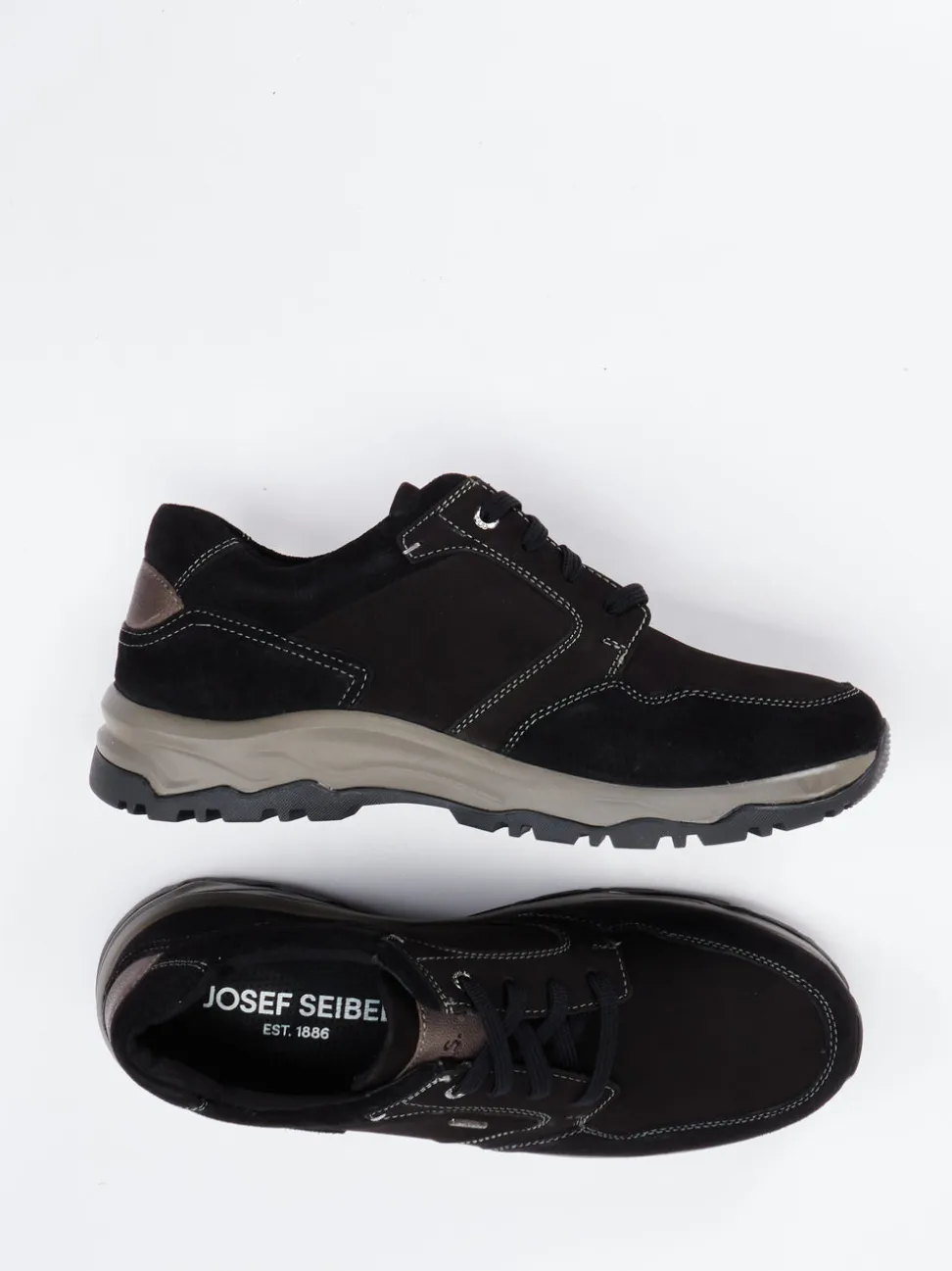 Josef Seibel – Outdoorschnürschuh aus Nubukleder schwarz