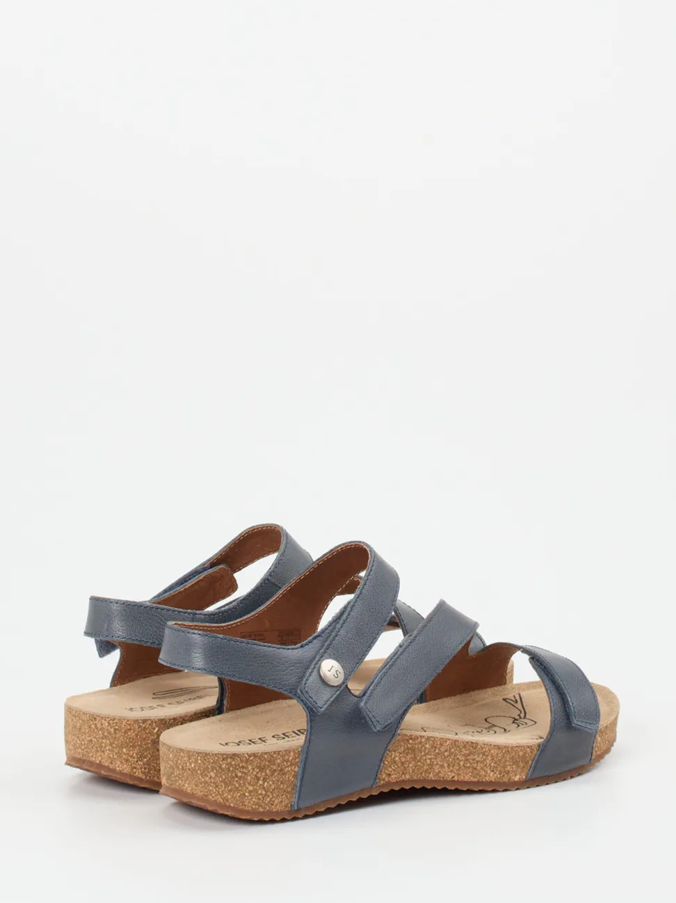 Josef Seibel – Sandalen aus Kalbleder stahlblau