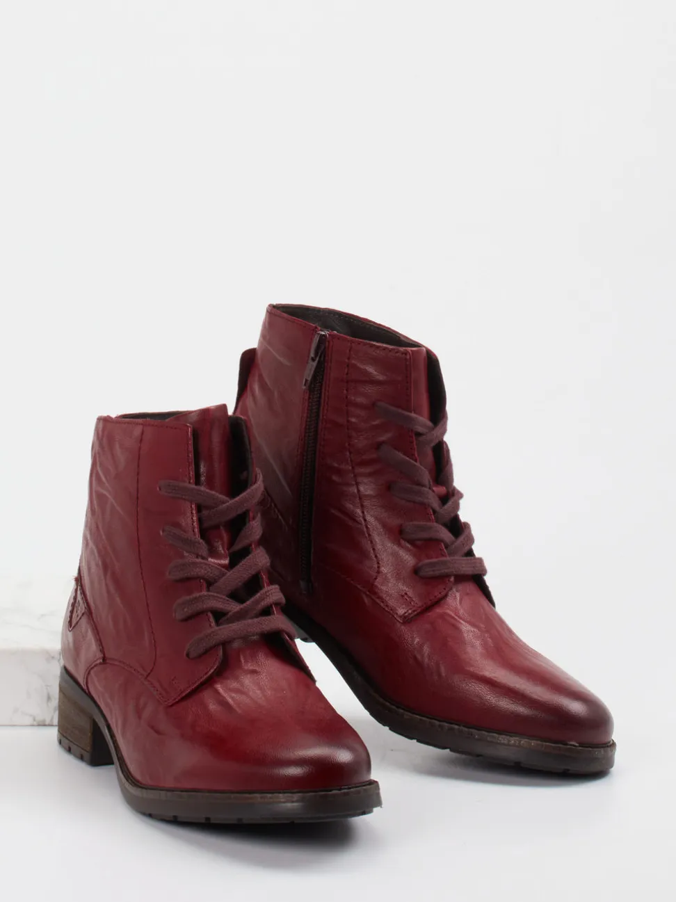 Josef Seibel – Schnürboots aus Kalbleder bordeauxrot