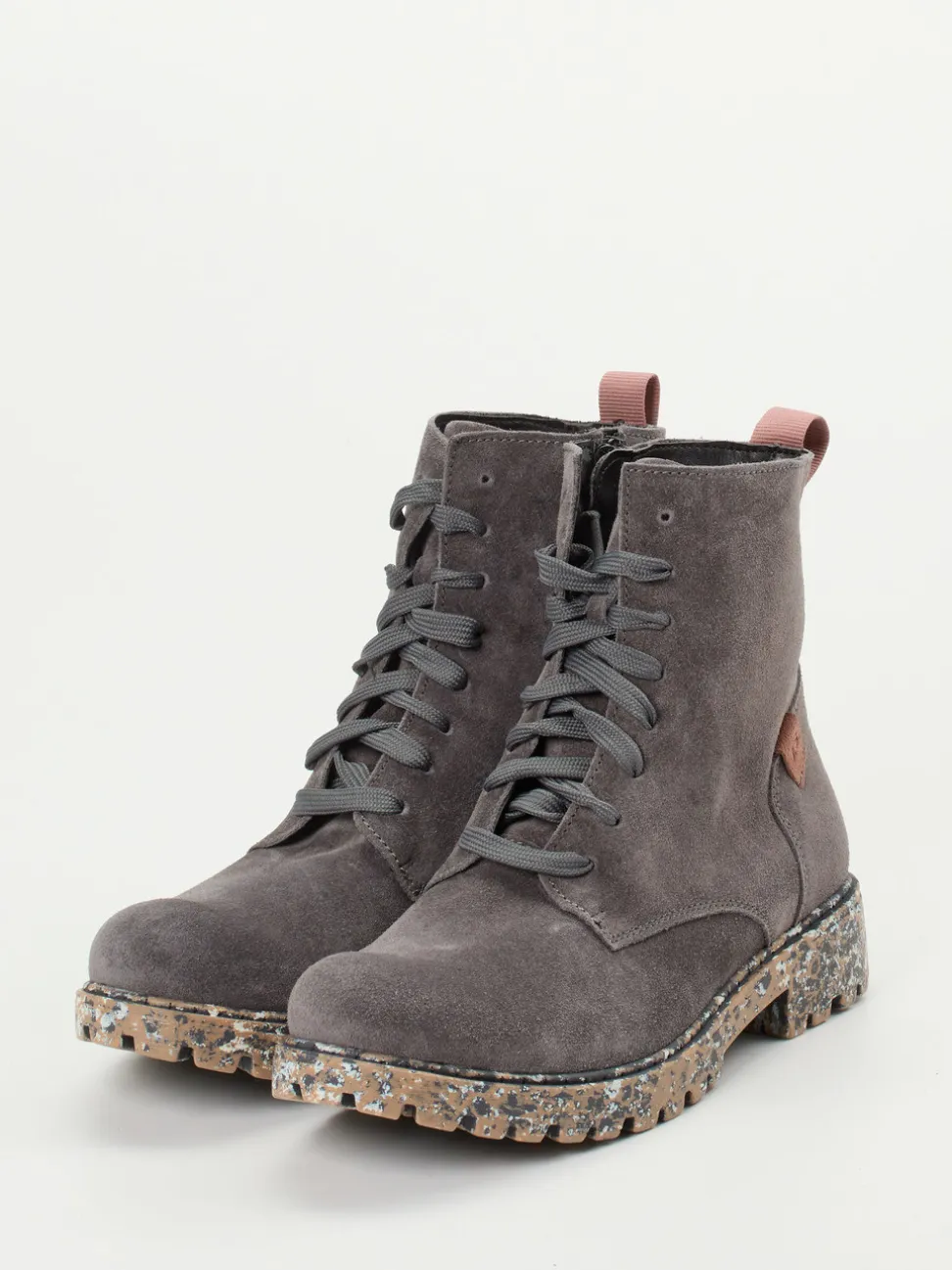 Josef Seibel – Schnürboots aus Veloursleder grau