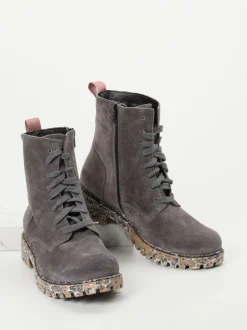Josef Seibel – Schnürboots aus Veloursleder grau
