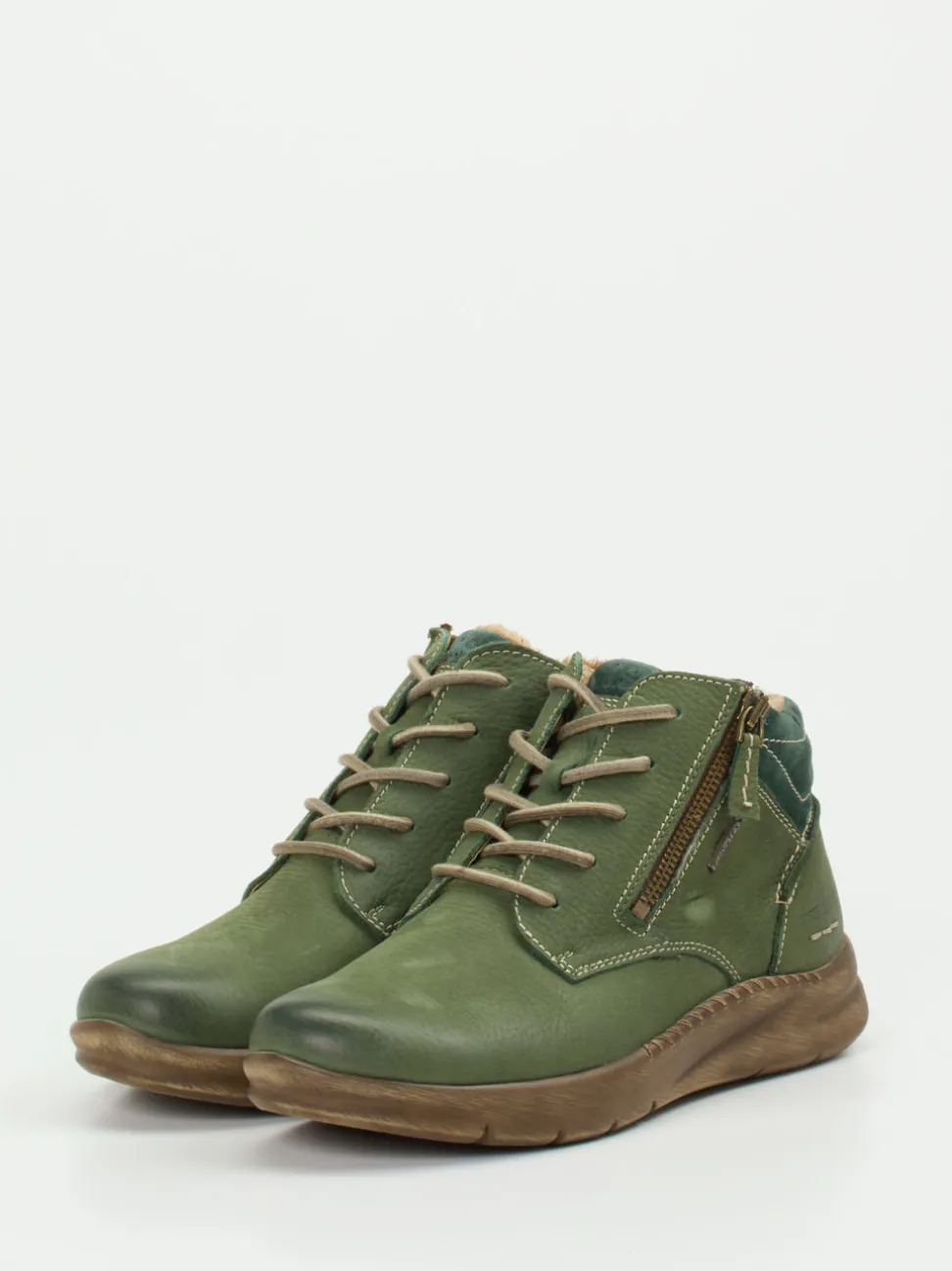 Josef Seibel – Schnürboots aus Veloursleder grün
