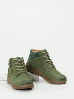 Josef Seibel – Schnürboots aus Veloursleder grün