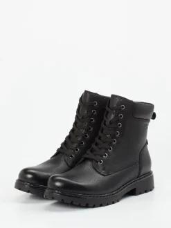 Josef Seibel – Schnürboots aus genarbtem Leder schwarz
