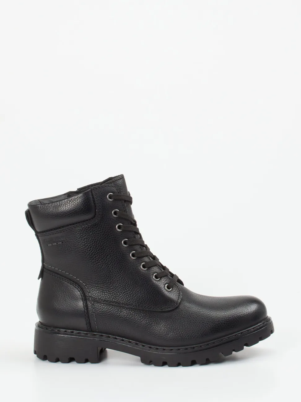 Josef Seibel – Schnürboots aus genarbtem Leder schwarz