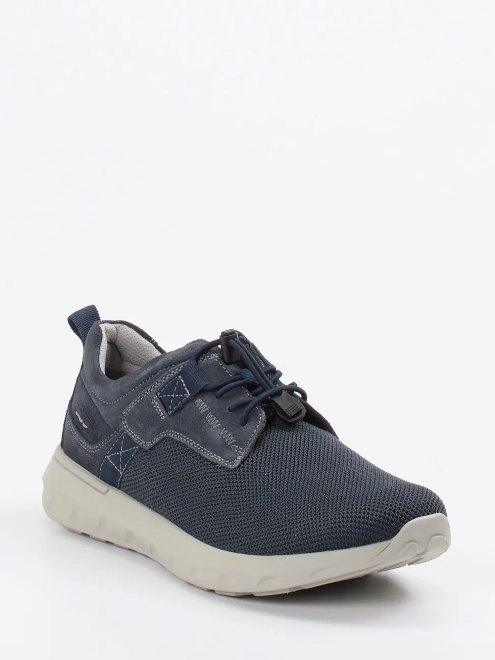 Josef Seibel – Schnürschuh aus Mesh und Veloursleder blau