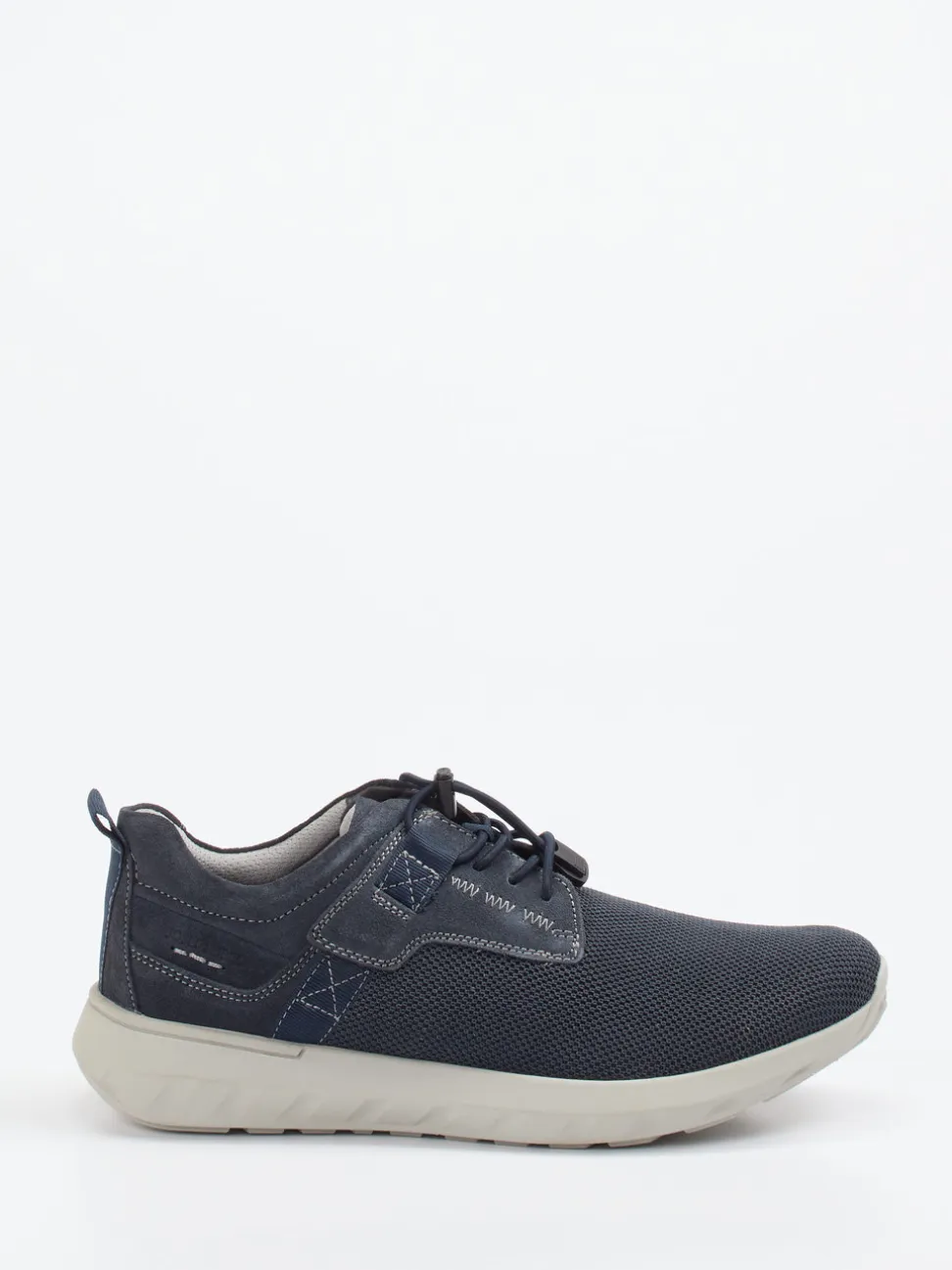 Josef Seibel – Schnürschuh aus Mesh und Veloursleder blau