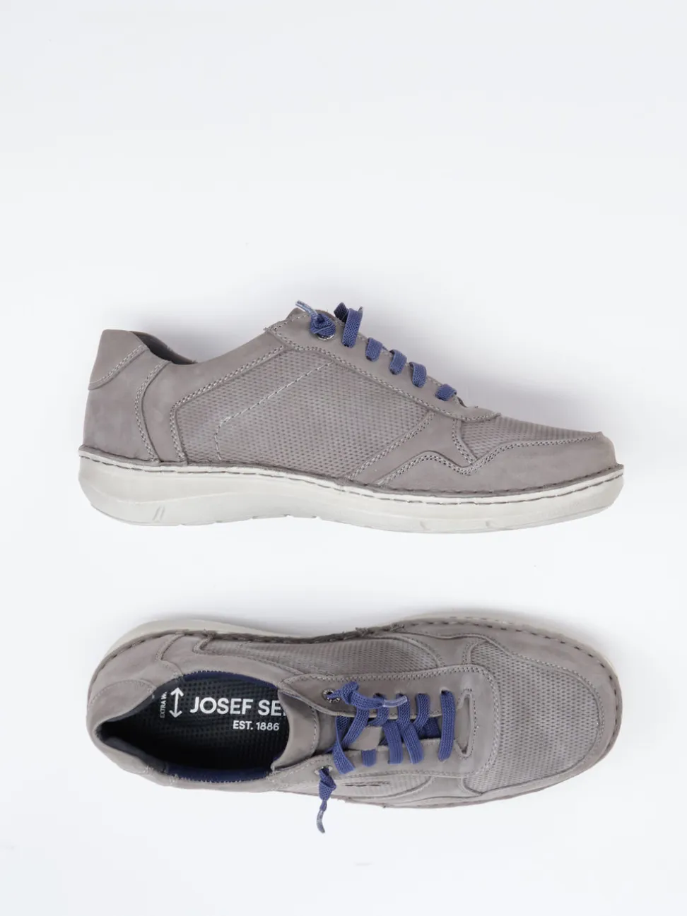 Josef Seibel – Schnürschuh aus Nubukleder grau
