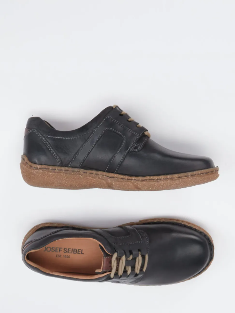 Josef Seibel – Schnürschuh aus Kalbleder anthrazitgrau