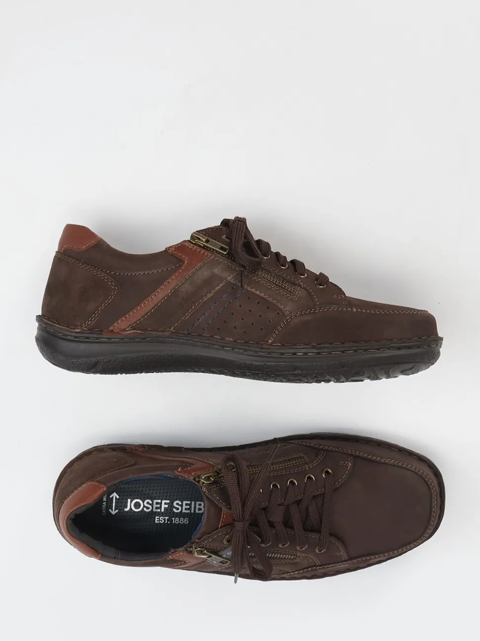 Josef Seibel – Schnürschuh aus Nubukleder Dunkelbraun