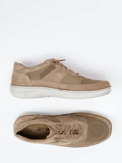 Josef Seibel – Schnürschuh aus Veloursleder sandbeige