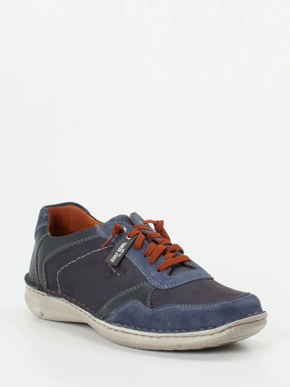 Josef Seibel – Schnürschuhe aus geprägtem Leder blau