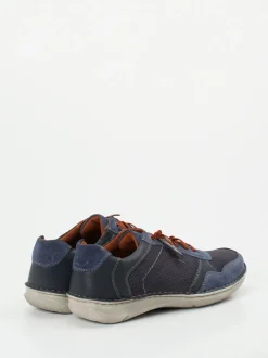 Josef Seibel – Schnürschuhe aus geprägtem Leder blau