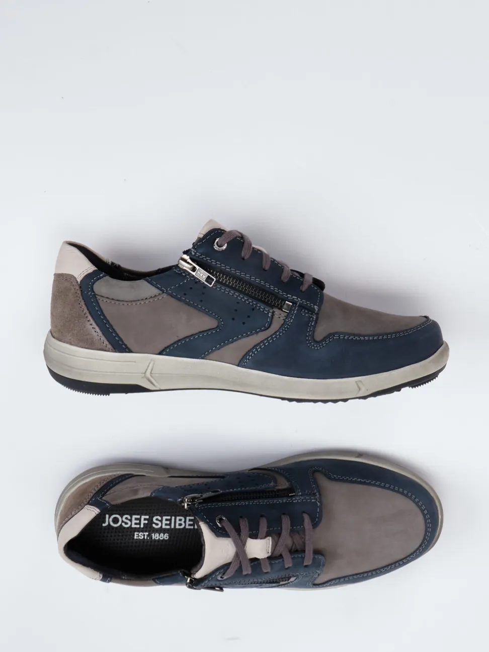 Josef Seibel – Schnürschuhe aus Nubukleder grau
