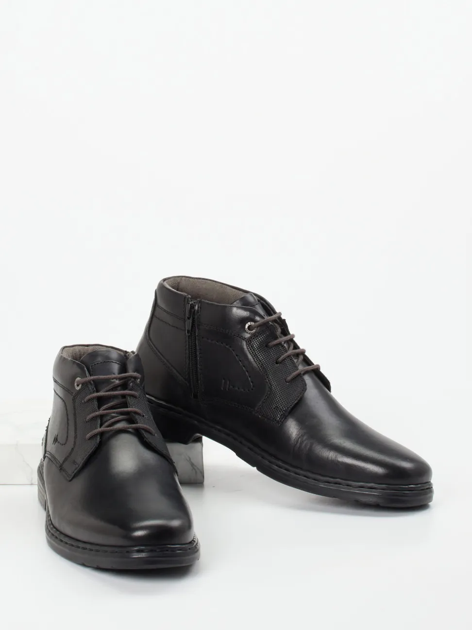 Josef Seibel – Schnürstiefelette aus Kalbleder Schwarz