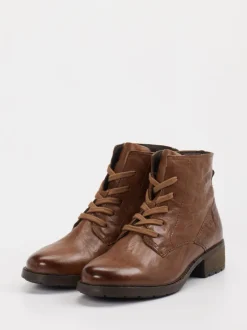 Josef Seibel – Schnürstiefelette aus Kalbleder mittelbraun