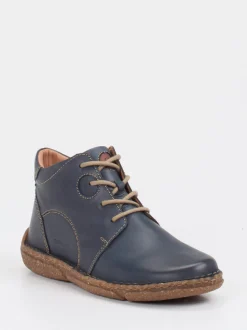 Josef Seibel – Schnürstiefeletten aus Kalbleder Dunkelblau
