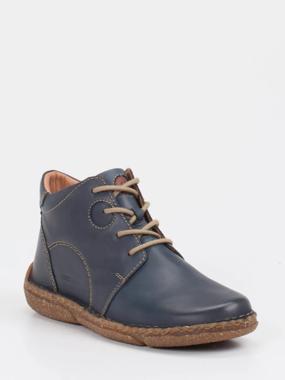 Josef Seibel – Schnürstiefeletten aus Kalbleder Dunkelblau