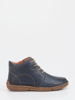 Josef Seibel – Schnürstiefeletten aus Kalbleder Dunkelblau